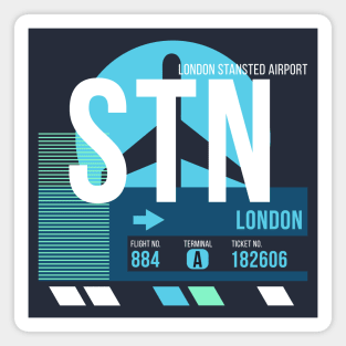 London Stansted (STN) Airport // Sunset Baggage Tag Magnet